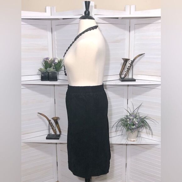 Atlantic Beach Black Suede Leather A Line Skirt 2X - Picture 6 of 8